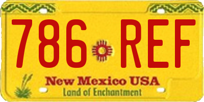 NM license plate 786REF