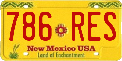 NM license plate 786RES