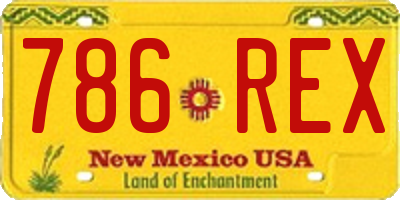 NM license plate 786REX
