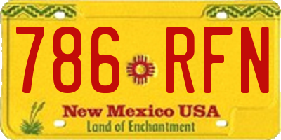 NM license plate 786RFN