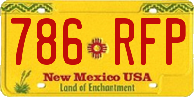 NM license plate 786RFP