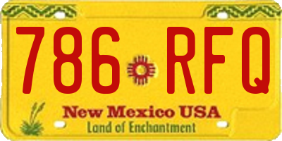 NM license plate 786RFQ