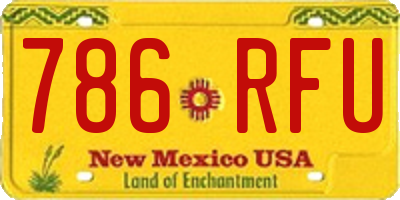 NM license plate 786RFU