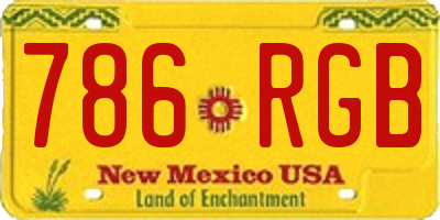 NM license plate 786RGB