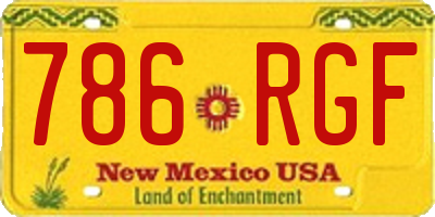 NM license plate 786RGF
