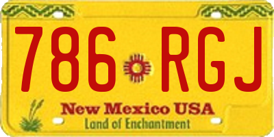 NM license plate 786RGJ