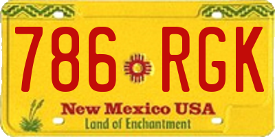 NM license plate 786RGK