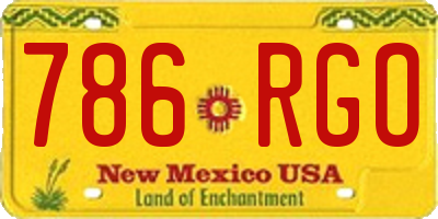 NM license plate 786RGO