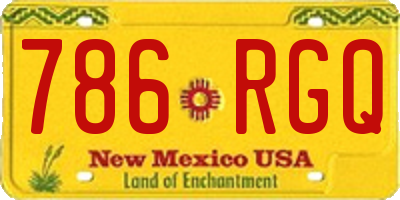 NM license plate 786RGQ