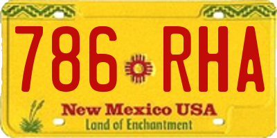 NM license plate 786RHA