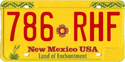 NM license plate 786RHF