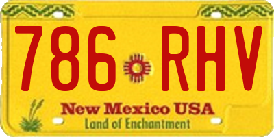 NM license plate 786RHV