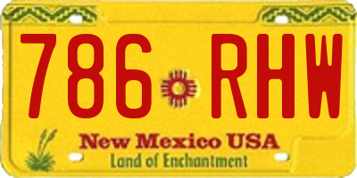 NM license plate 786RHW