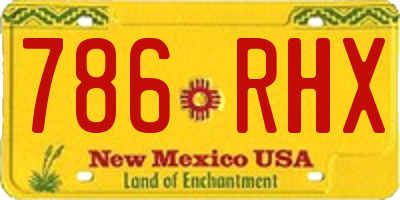 NM license plate 786RHX