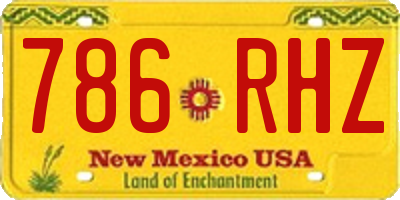 NM license plate 786RHZ