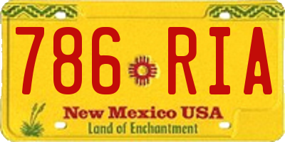 NM license plate 786RIA