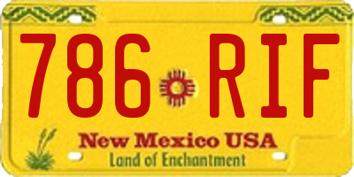 NM license plate 786RIF