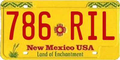 NM license plate 786RIL