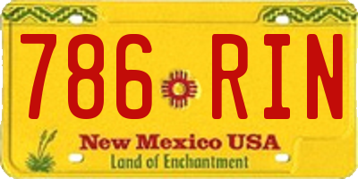 NM license plate 786RIN