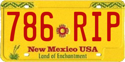 NM license plate 786RIP