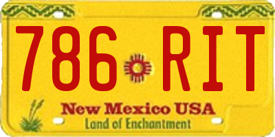 NM license plate 786RIT