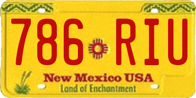 NM license plate 786RIU