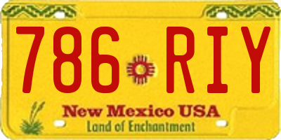 NM license plate 786RIY