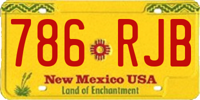 NM license plate 786RJB