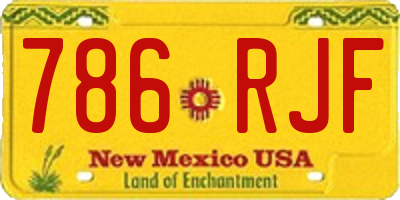 NM license plate 786RJF