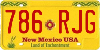 NM license plate 786RJG