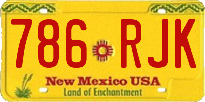NM license plate 786RJK