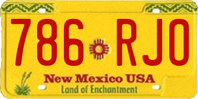 NM license plate 786RJO