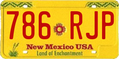 NM license plate 786RJP