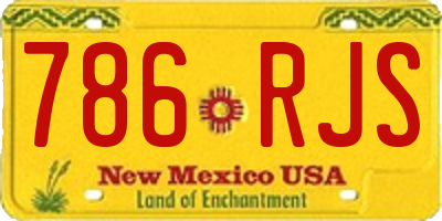 NM license plate 786RJS