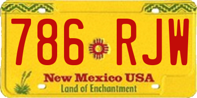 NM license plate 786RJW