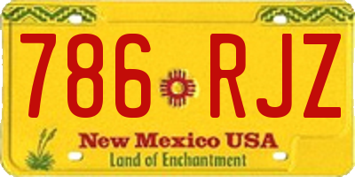 NM license plate 786RJZ
