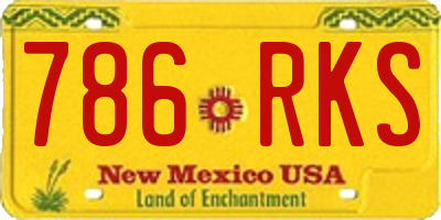NM license plate 786RKS