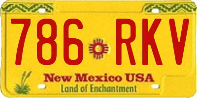 NM license plate 786RKV