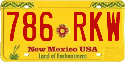 NM license plate 786RKW
