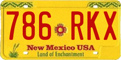 NM license plate 786RKX