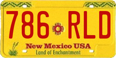 NM license plate 786RLD