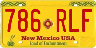 NM license plate 786RLF