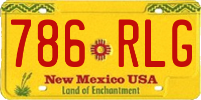 NM license plate 786RLG