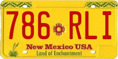 NM license plate 786RLI