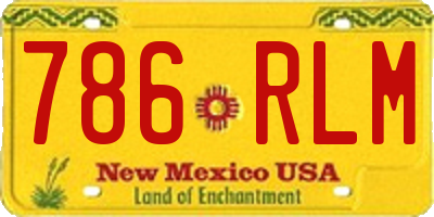 NM license plate 786RLM