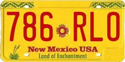 NM license plate 786RLO