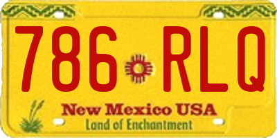 NM license plate 786RLQ