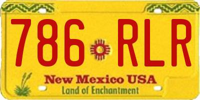 NM license plate 786RLR