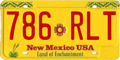 NM license plate 786RLT