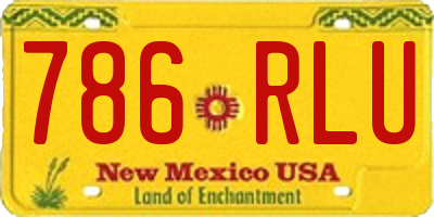 NM license plate 786RLU